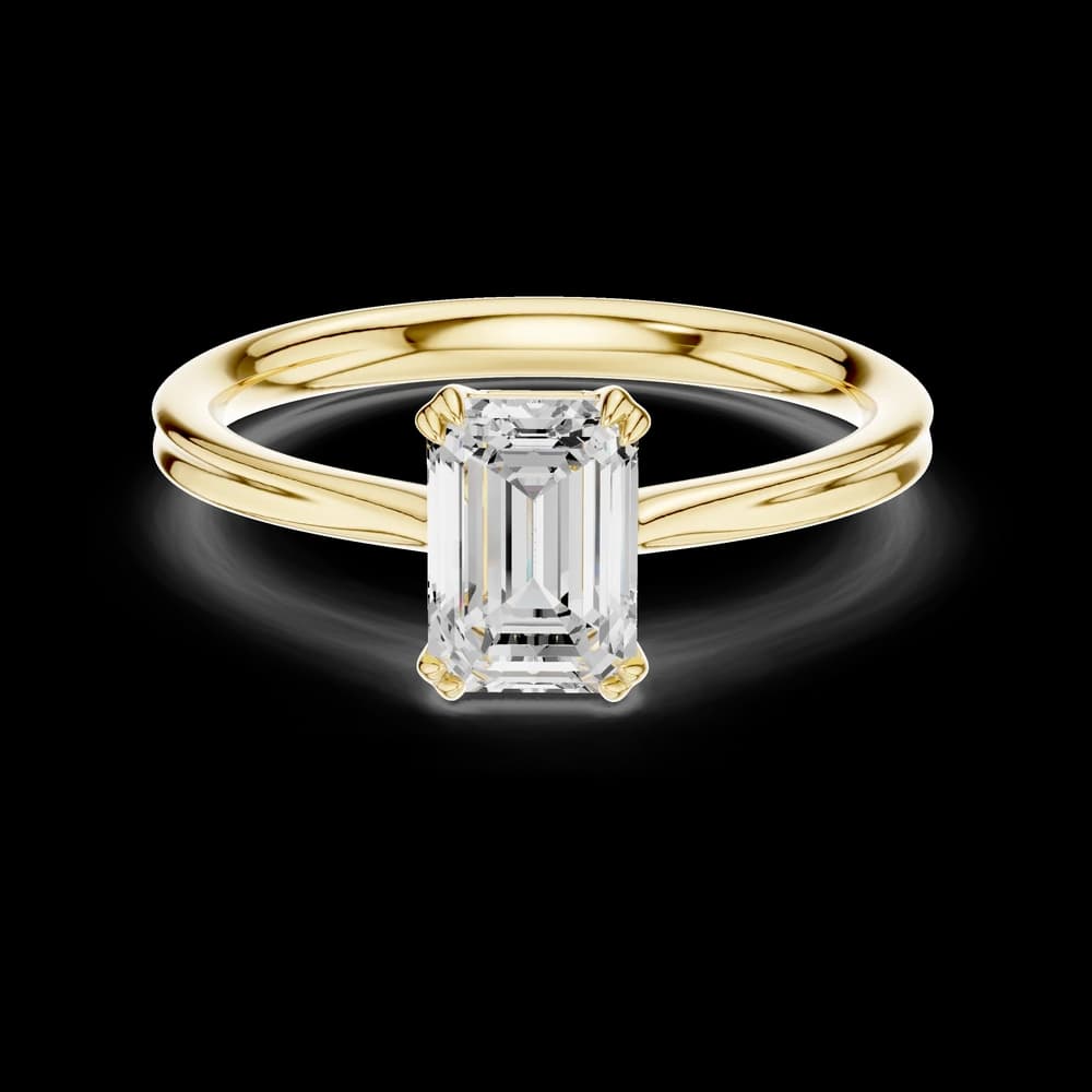 Emerald Solitaire Dual Prong Ring - Image 3 Emerald Solitaire Dual Prong Ring, view 3 of 6