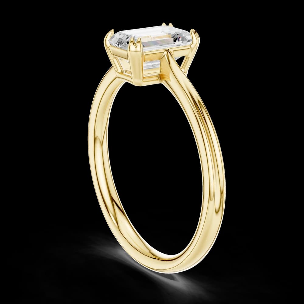 Emerald Solitaire Dual Prong Ring - Image 4 Emerald Solitaire Dual Prong Ring, view 4 of 6