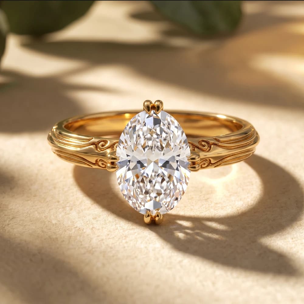 Artistic Filigree Solitaire Ring - Image 4 Artistic Filigree Solitaire Ring, view 4 of 5