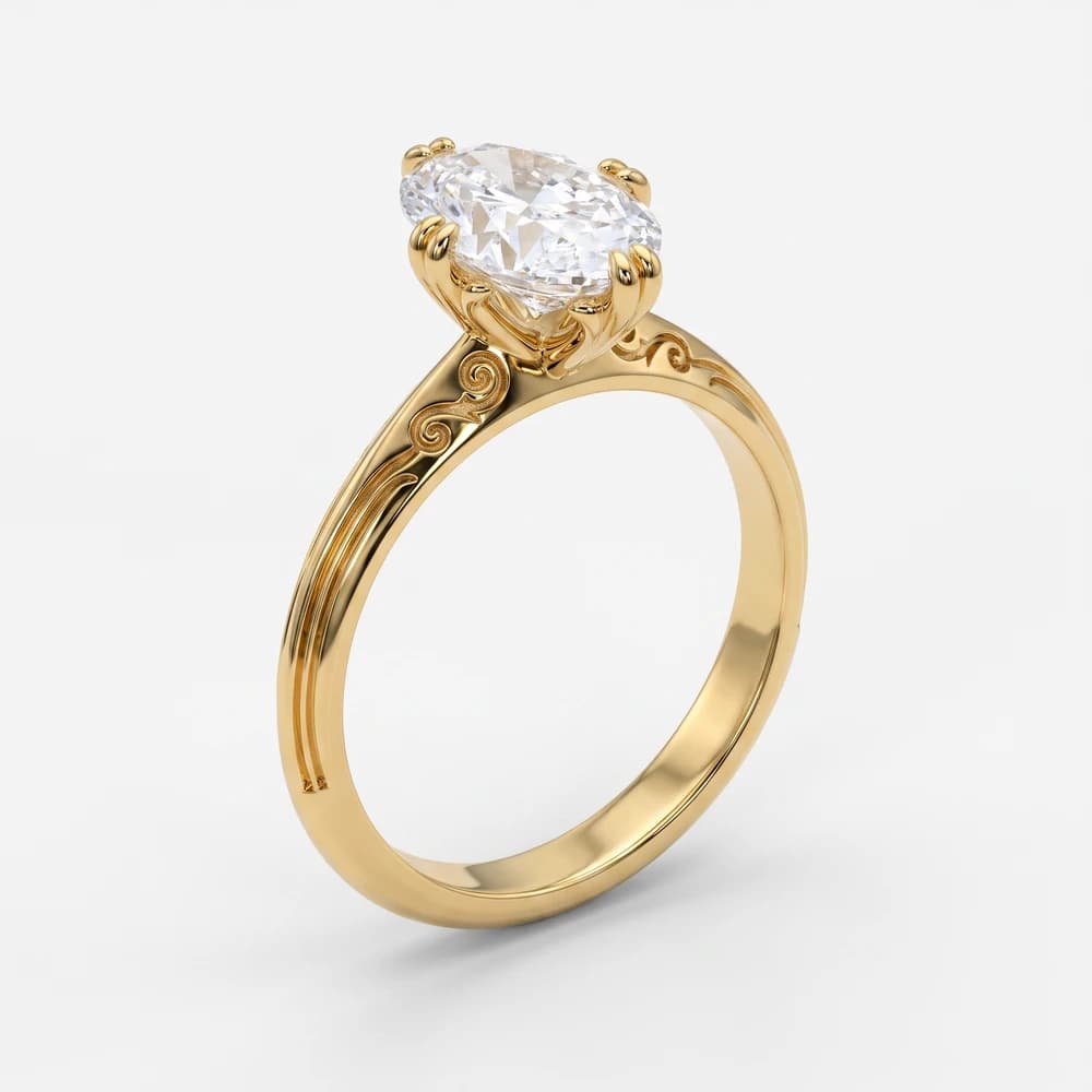 Artistic Filigree Solitaire Ring - Image 5 Artistic Filigree Solitaire Ring, view 5 of 5