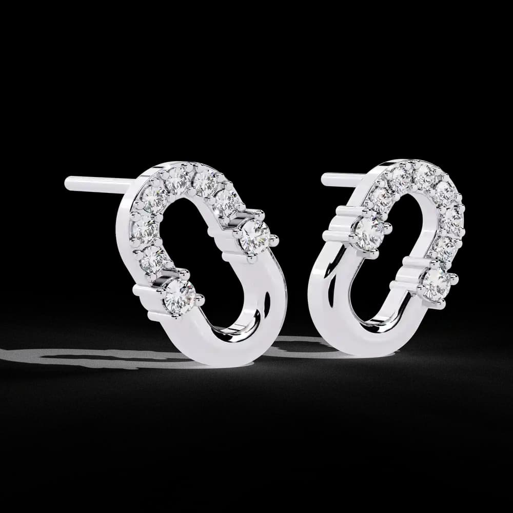 Asymmetrical Lab Grown Diamond Stud Earrings - Image 11 Asymmetrical Lab Grown Diamond Stud Earrings, view 11 of 15