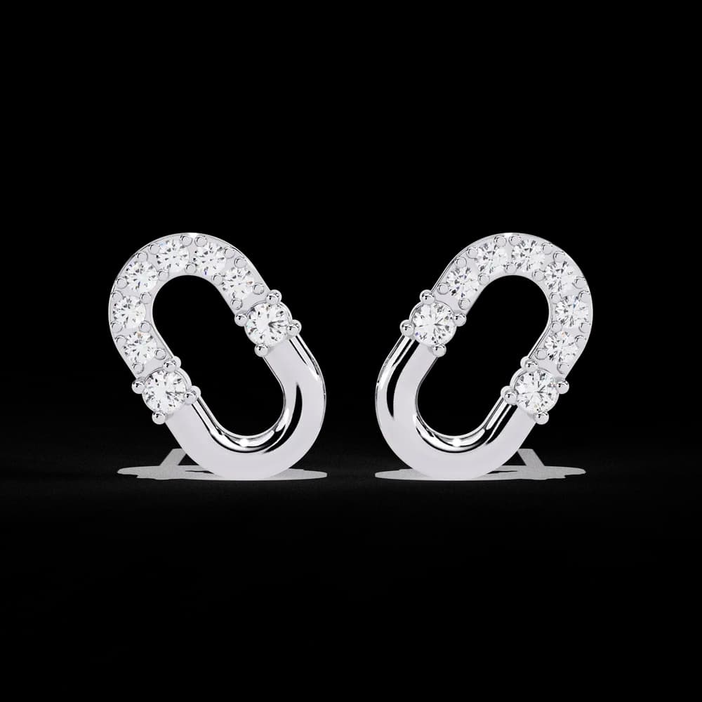 Asymmetrical Lab Grown Diamond Stud Earrings - Image 12 Asymmetrical Lab Grown Diamond Stud Earrings, view 12 of 15
