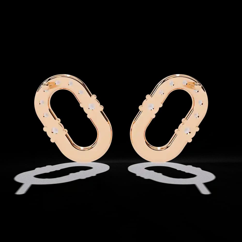 Asymmetrical Lab Grown Diamond Stud Earrings - Image 2 Asymmetrical Lab Grown Diamond Stud Earrings, view 2 of 15