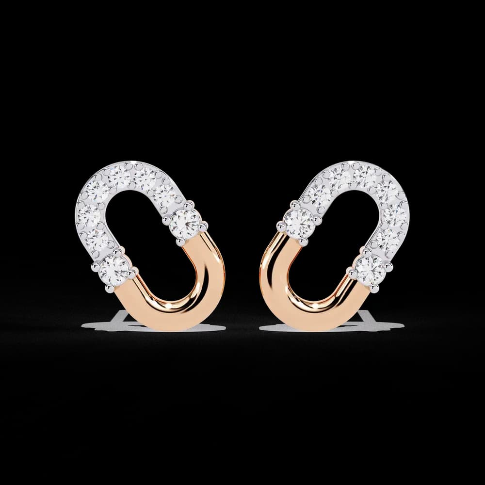 Asymmetrical Lab Grown Diamond Stud Earrings - Image 4 Asymmetrical Lab Grown Diamond Stud Earrings, view 4 of 15