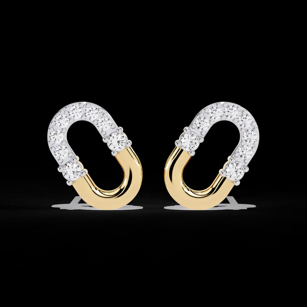 Asymmetrical Lab Grown Diamond Stud Earrings - Image 6 Asymmetrical Lab Grown Diamond Stud Earrings, view 6 of 15