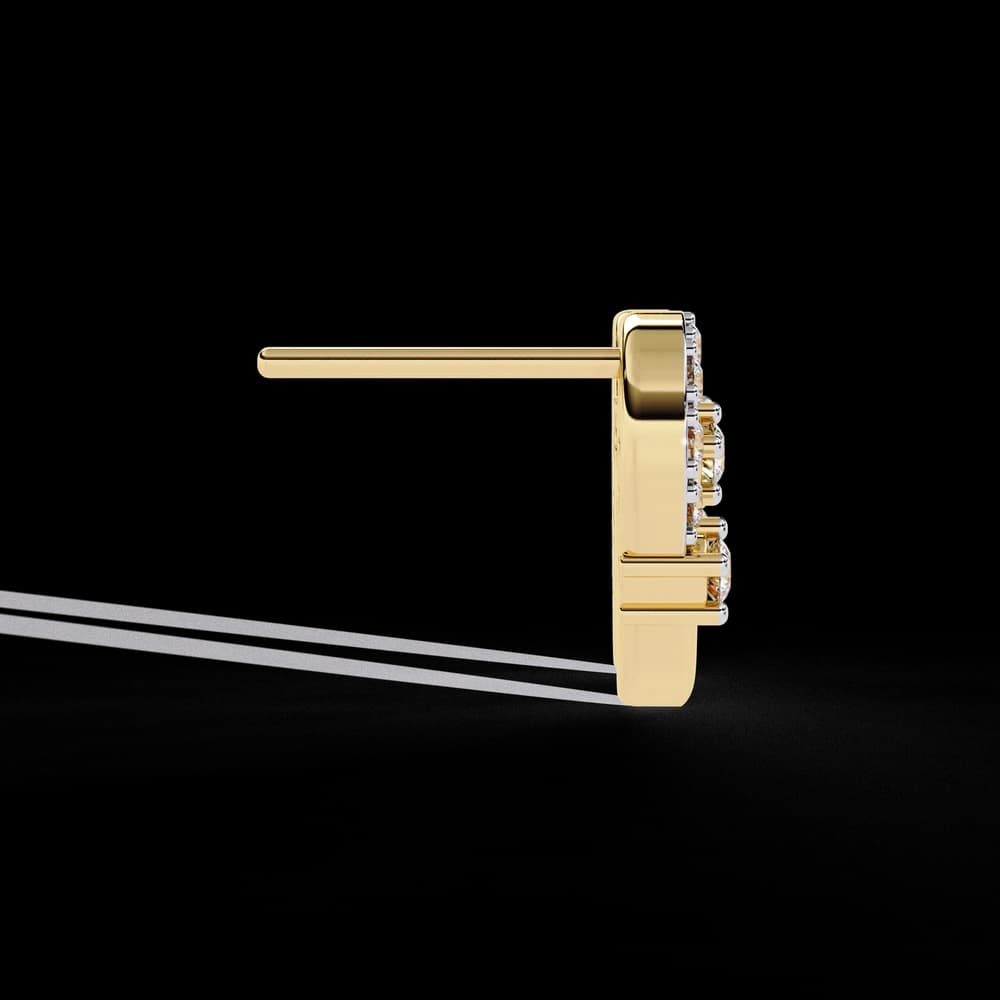 Asymmetrical Lab Grown Diamond Stud Earrings - Image 8 Asymmetrical Lab Grown Diamond Stud Earrings, view 8 of 15