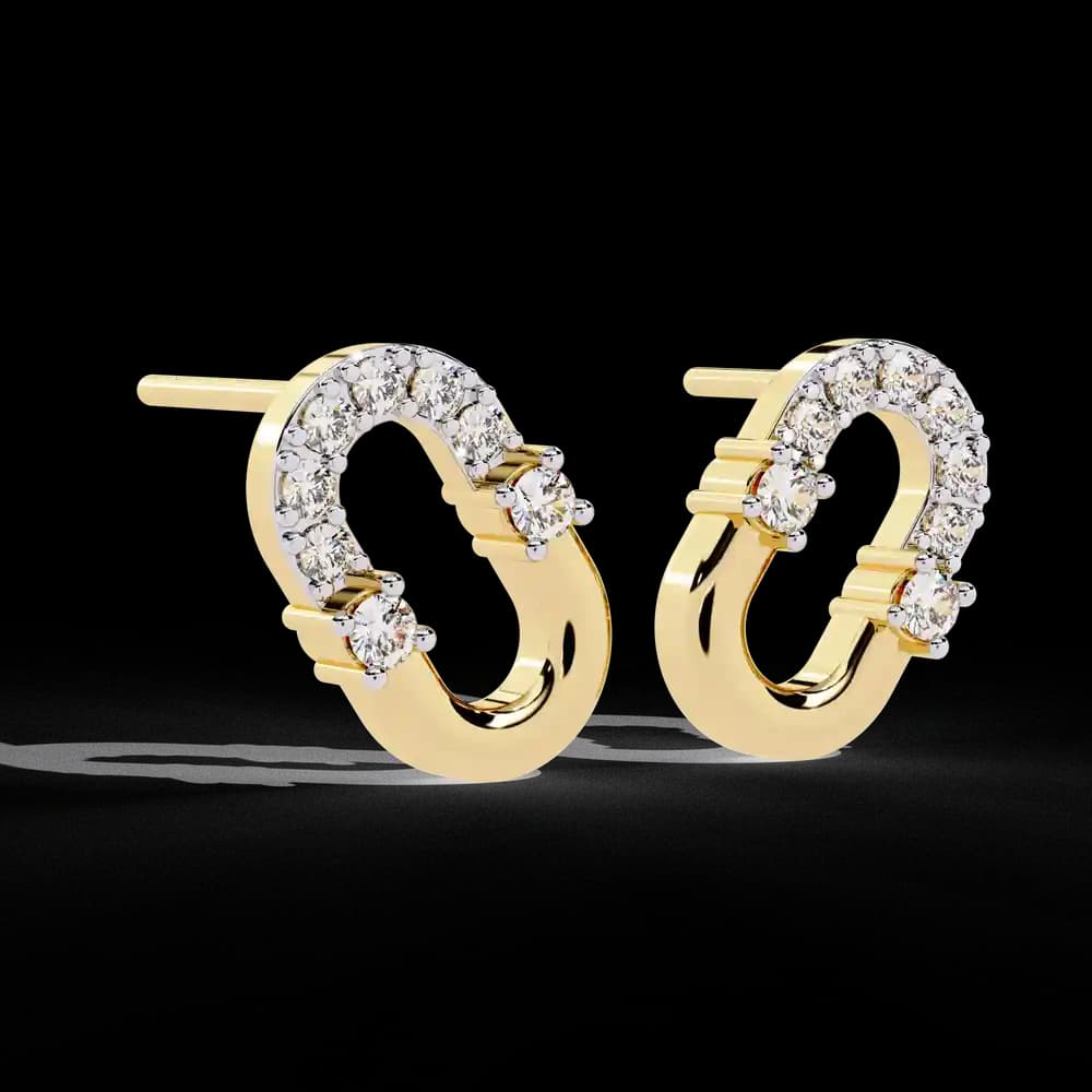 Asymmetrical Lab Grown Diamond Stud Earrings - Image 9 Asymmetrical Lab Grown Diamond Stud Earrings, view 9 of 15