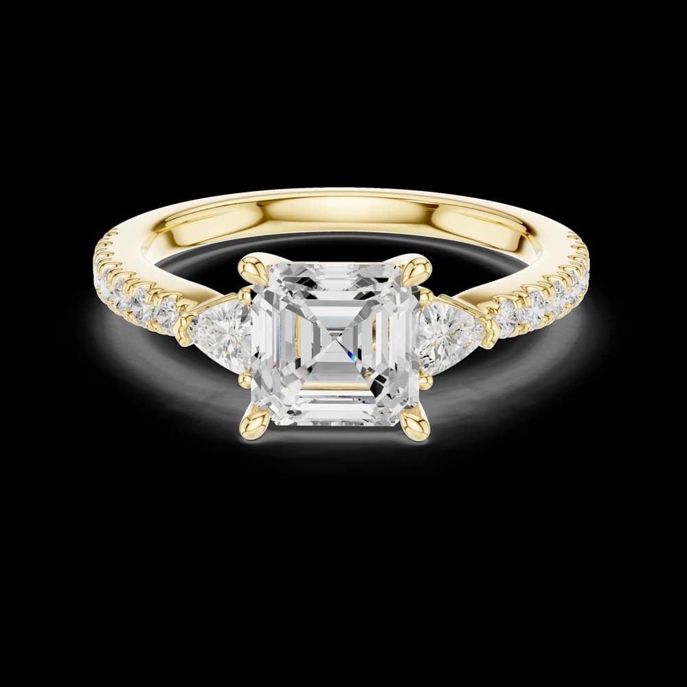 Asscher Pear Side Pave Lab Grown Diamond Ring - Image 3 Asscher Pear Side Pave Lab Grown Diamond Ring, view 3 of 6