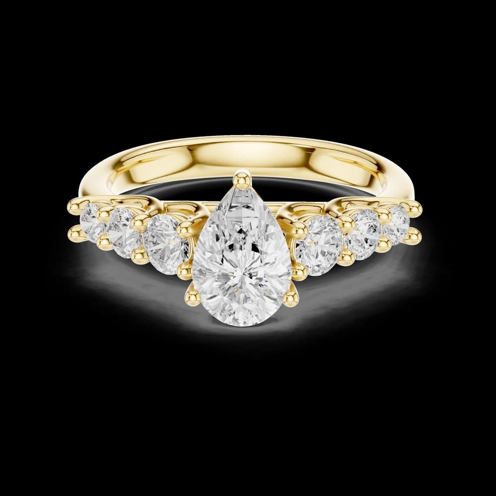 Aurora Pear Cut Cathedral Lab Grown Diamond Ring - Image 3 Aurora Pear Cut Cathedral Lab Grown Diamond Ring, view 3 of 6