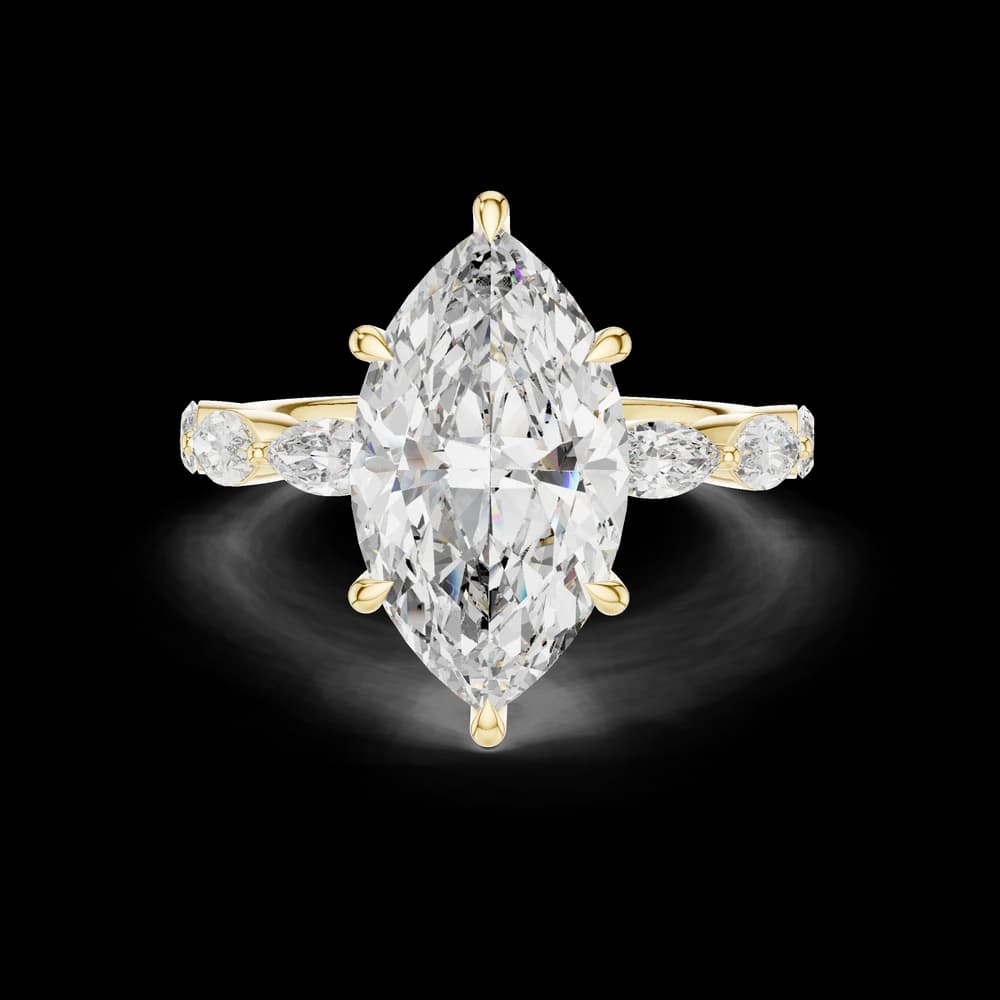 Marquise Cut Pear Accent Lab Grown Ring - Image 3 Marquise Cut Pear Accent Lab Grown Ring, view 3 of 6