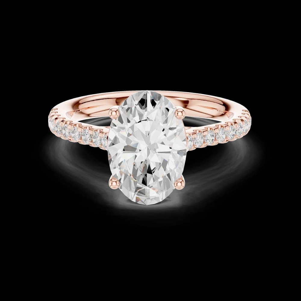 Oval Pave Accent Lab Grown Ring - Image 1 Oval Pave Accent Lab Grown Ring, view 1 of 12
