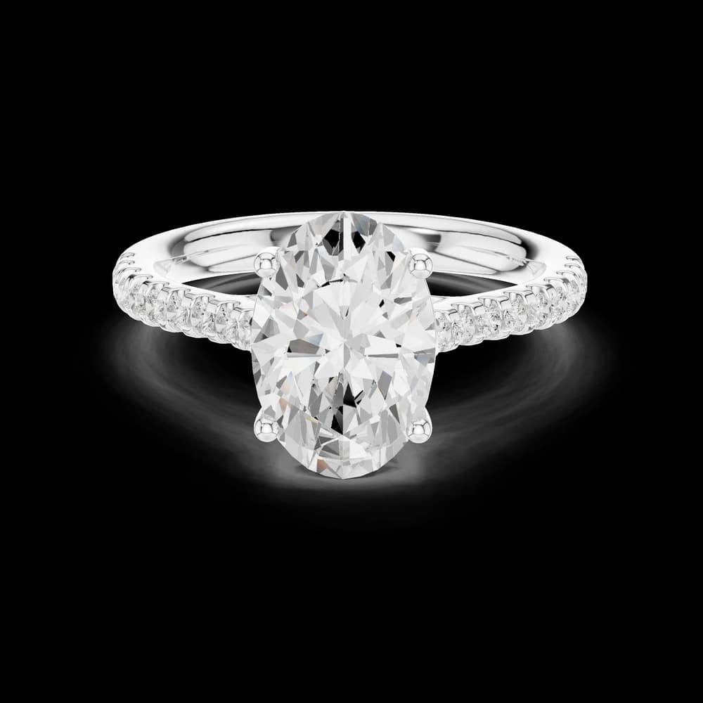 Oval Pave Accent Lab Grown Ring - Image 4 Oval Pave Accent Lab Grown Ring, view 4 of 12