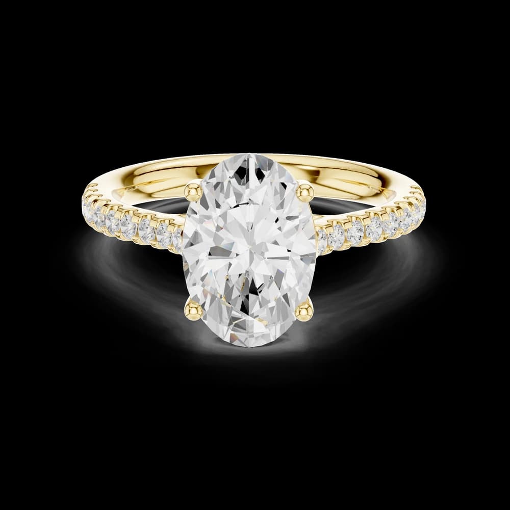 Oval Pave Accent Lab Grown Ring - Image 5 Oval Pave Accent Lab Grown Ring, view 5 of 12