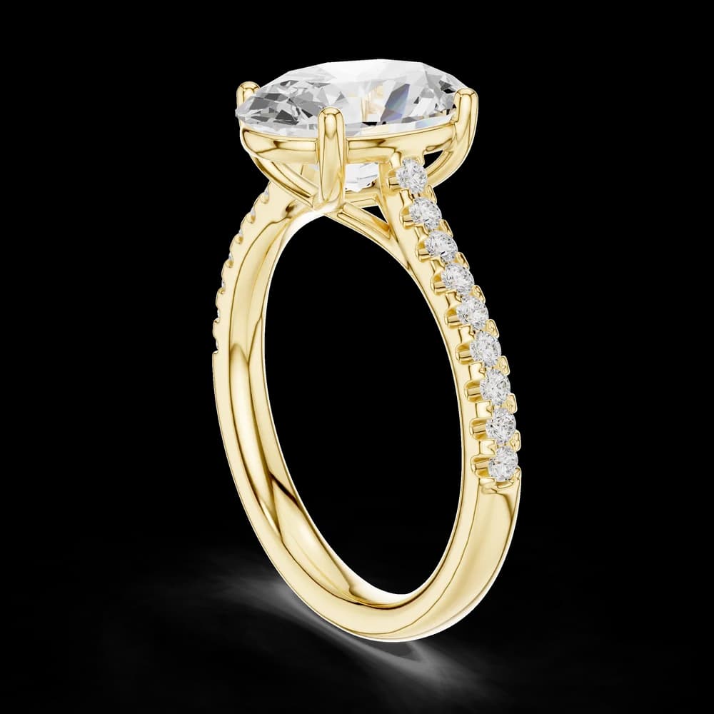 Oval Pave Accent Lab Grown Ring - Image 6 Oval Pave Accent Lab Grown Ring, view 6 of 12