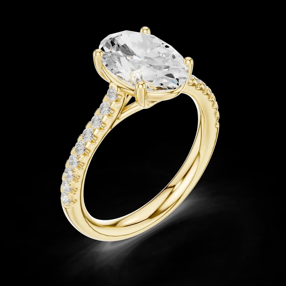 Oval Pave Accent Lab Grown Ring - Image 11 Oval Pave Accent Lab Grown Ring, view 11 of 12