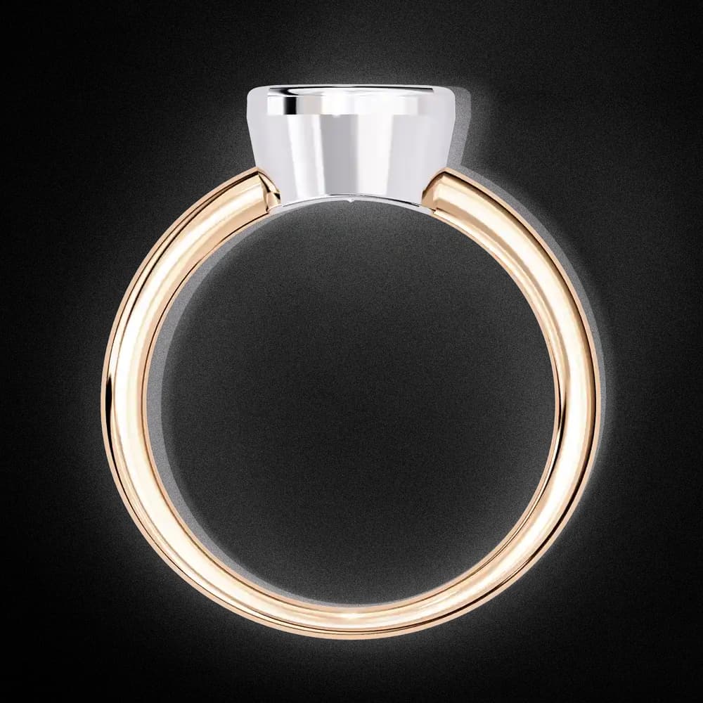 Bezel Set Cushion Solitaire Lab Grown Diamond Ring - Image 4 Bezel Set Cushion Solitaire Lab Grown Diamond Ring, view 4 of 14