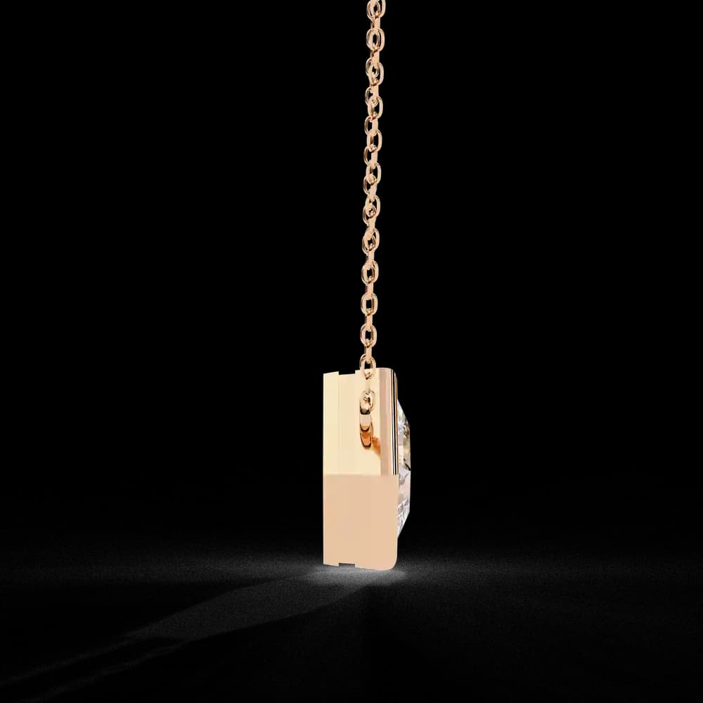 Bezel Set Princess Lab Grown Diamond Pendant with chain - Image 8 Bezel Set Princess Lab Grown Diamond Pendant with chain, view 8 of 16