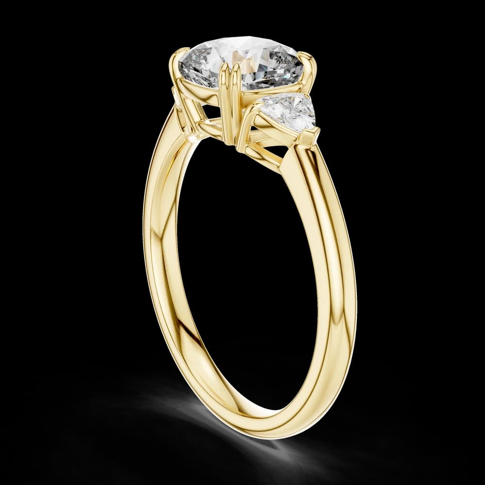 Classic Cushion and Pear Three-Stone Lab Grown Diamond Ring - Image 4 Classic Cushion and Pear Three-Stone Lab Grown Diamond Ring, view 4 of 5