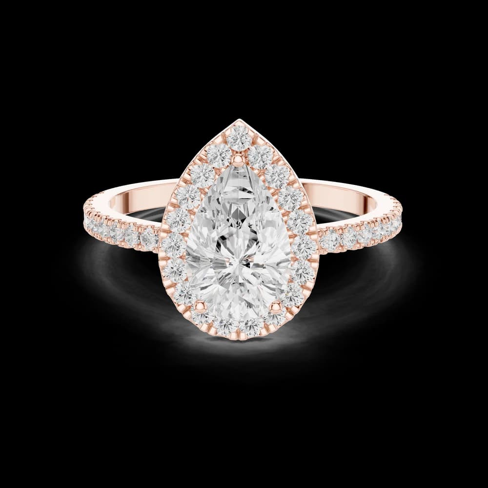 Brilliant 1 ct Pear Lab Grown Diamond Ring - Image 1 Brilliant 1 ct Pear Lab Grown Diamond Ring, view 1 of 6