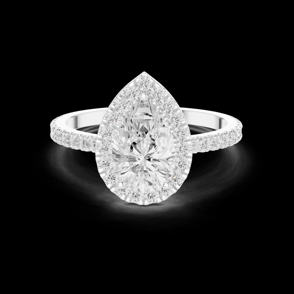 Brilliant 1 ct Pear Lab Grown Diamond Ring - Image 2 Brilliant 1 ct Pear Lab Grown Diamond Ring, view 2 of 6