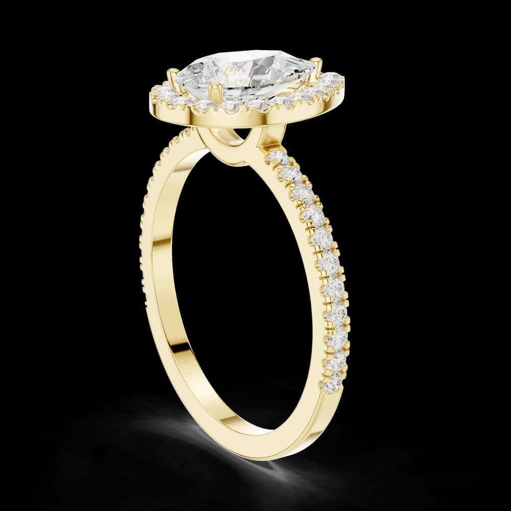 Brilliant 1 ct Pear Lab Grown Diamond Ring - Image 4 Brilliant 1 ct Pear Lab Grown Diamond Ring, view 4 of 6