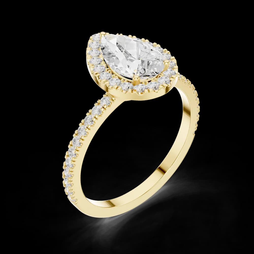 Brilliant 1 ct Pear Lab Grown Diamond Ring - Image 5 Brilliant 1 ct Pear Lab Grown Diamond Ring, view 5 of 6