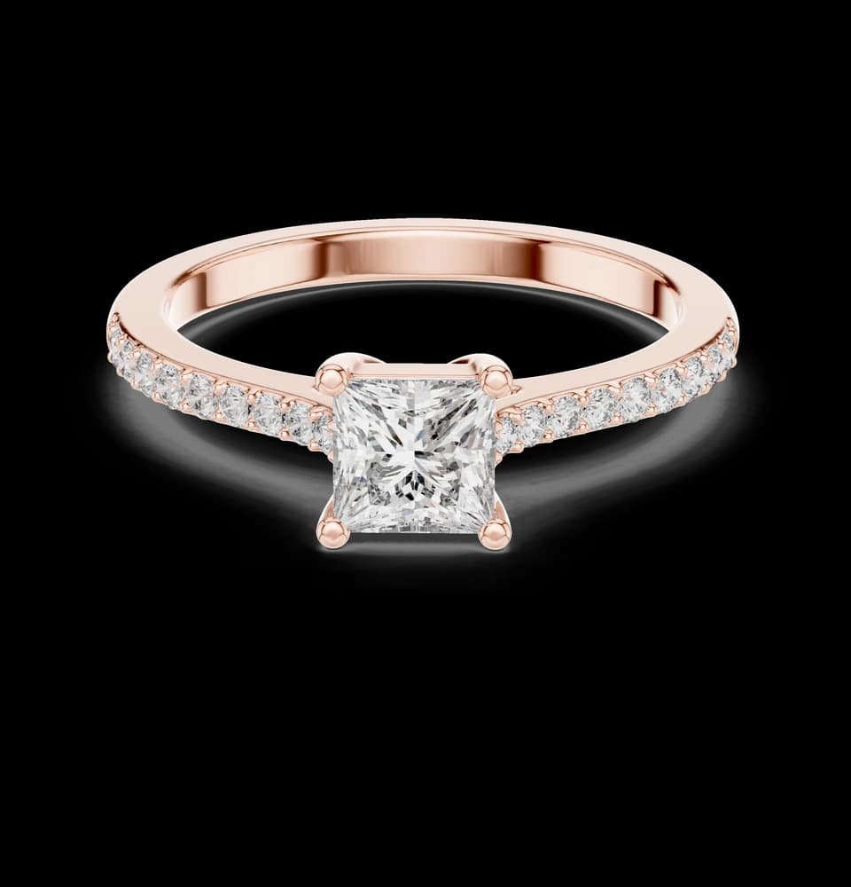 Modern Princess Pavé Diamond Ring - Image 1 Modern Princess Pavé Diamond Ring, view 1 of 6