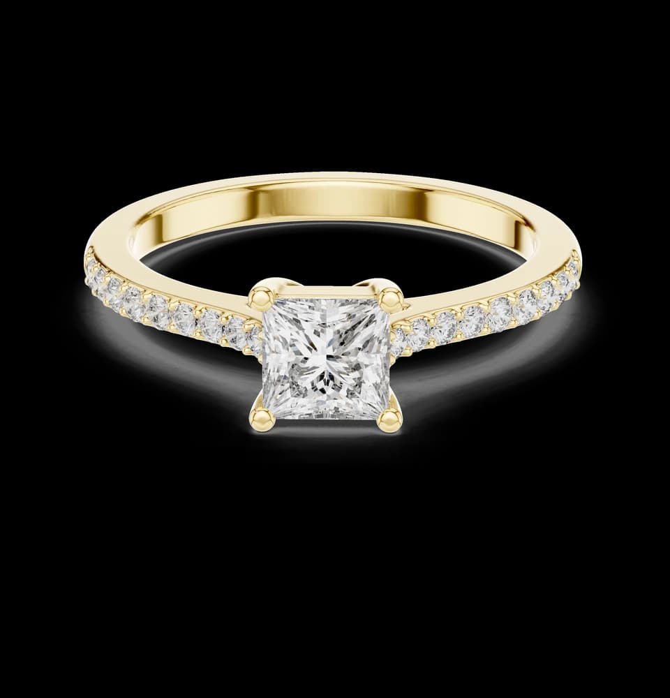 Modern Princess Pavé Diamond Ring - Image 3 Modern Princess Pavé Diamond Ring, view 3 of 6