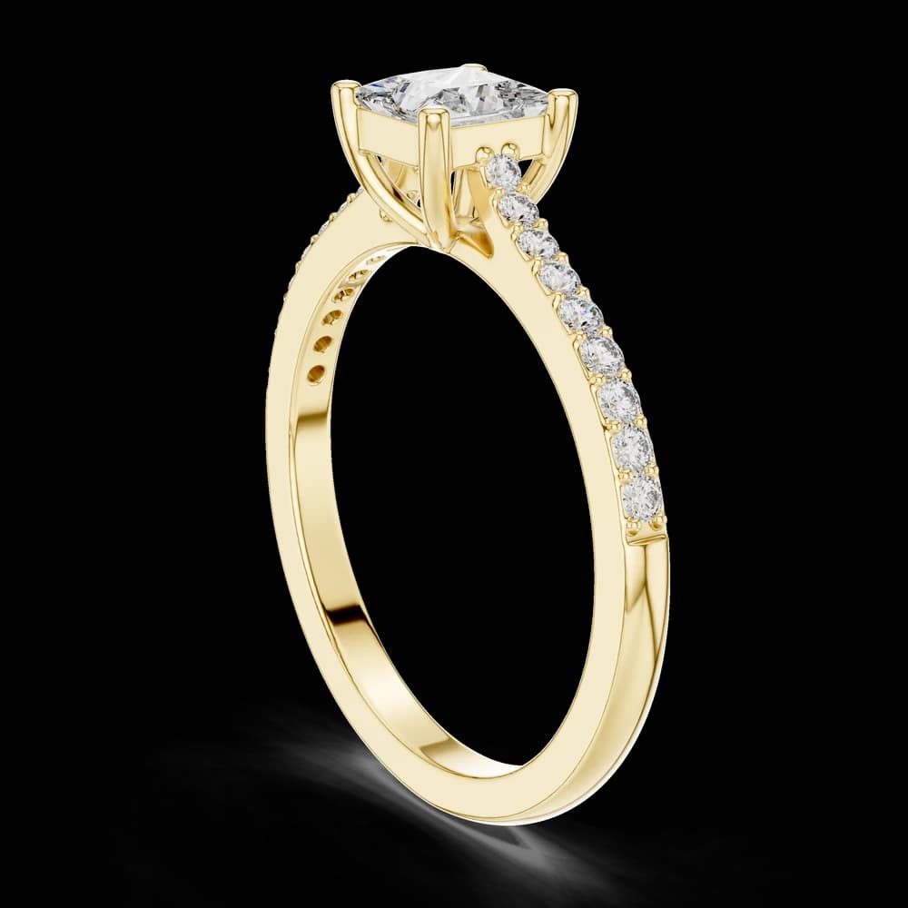 Modern Princess Pavé Diamond Ring - Image 4 Modern Princess Pavé Diamond Ring, view 4 of 6