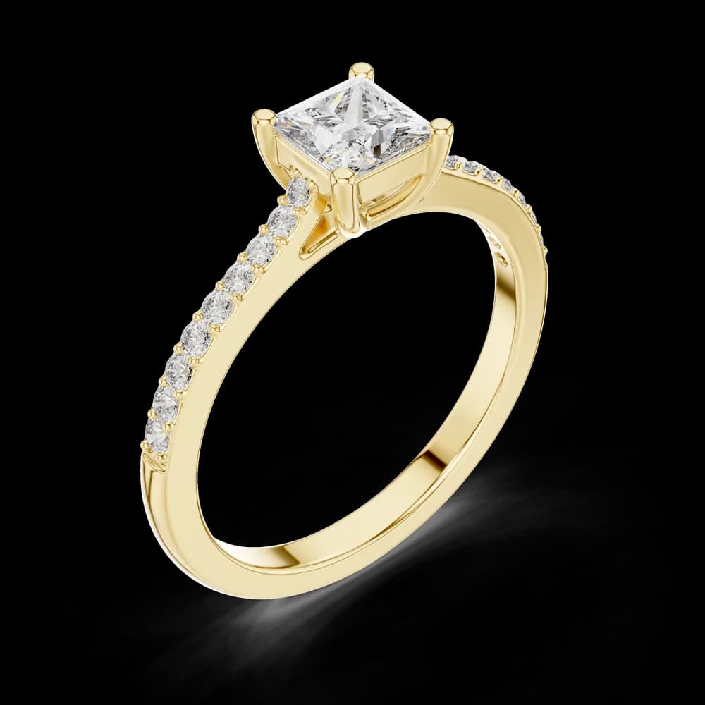 Modern Princess Pavé Diamond Ring - Image 5 Modern Princess Pavé Diamond Ring, view 5 of 6