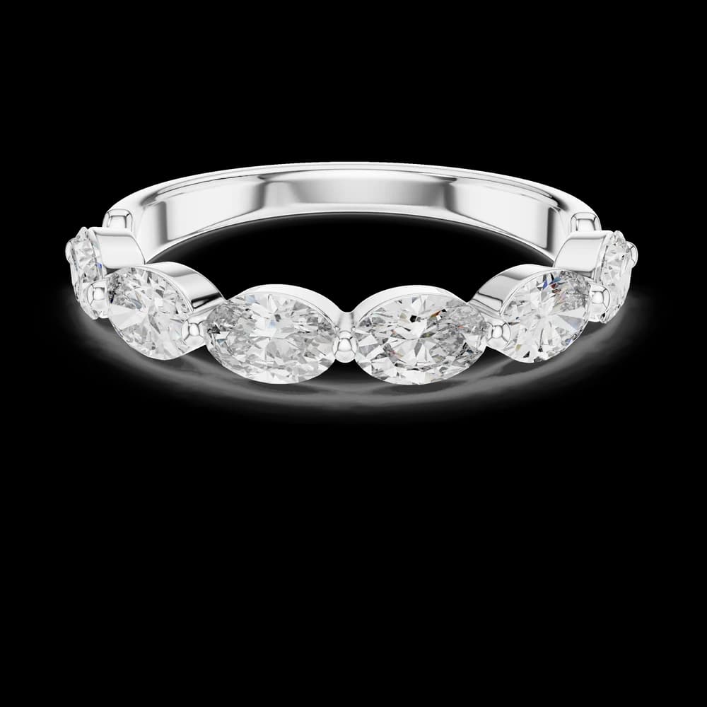 Oval Cut Eternity Band Lab Diamond Gold Ring - Image 2 Oval Cut Eternity Band Lab Diamond Gold Ring, view 2 of 5