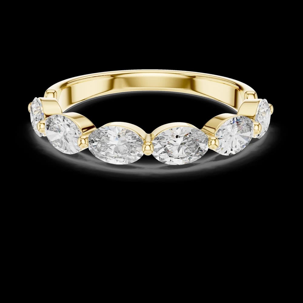 Oval Cut Eternity Band Lab Diamond Gold Ring - Image 3 Oval Cut Eternity Band Lab Diamond Gold Ring, view 3 of 5