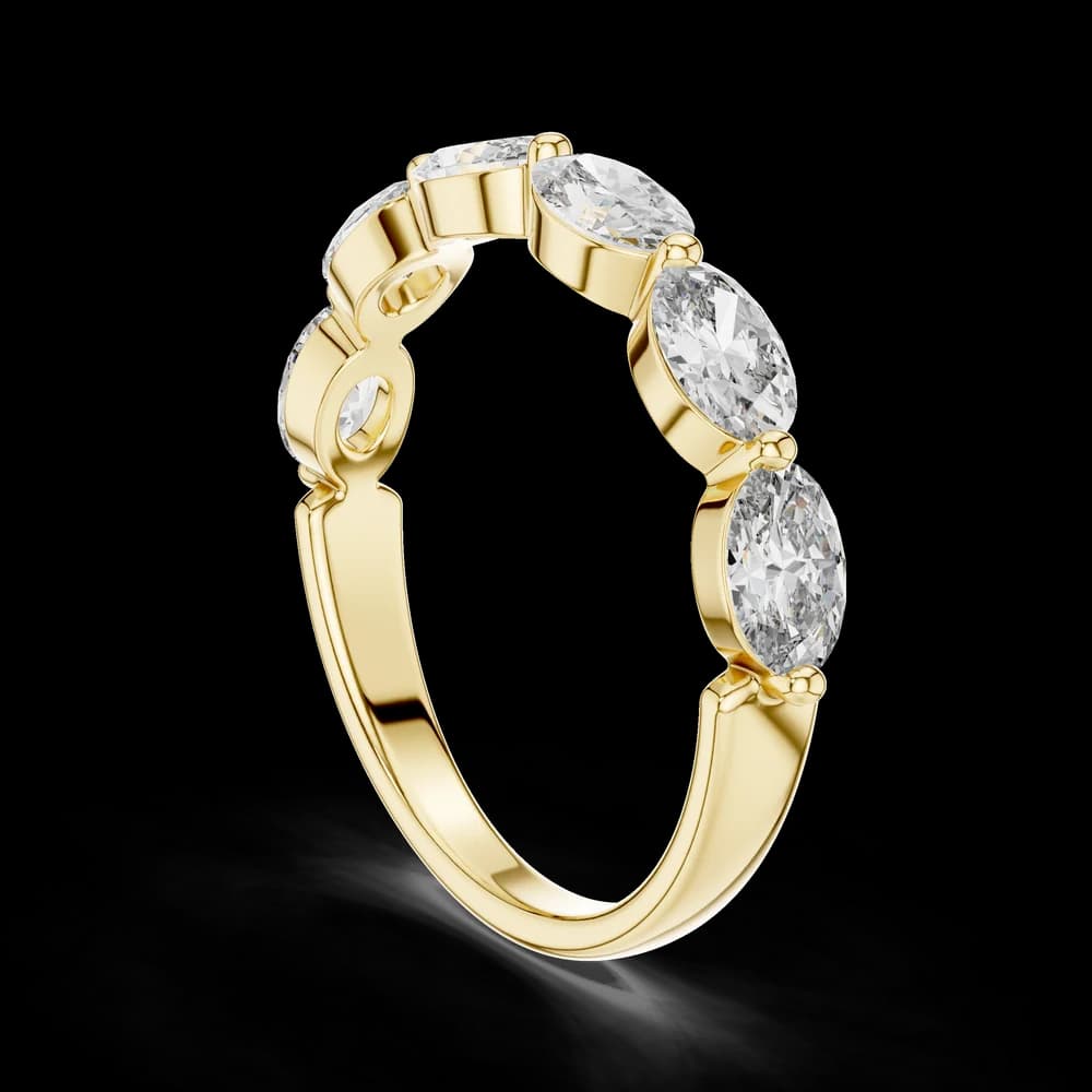 Oval Cut Eternity Band Lab Diamond Gold Ring - Image 4 Oval Cut Eternity Band Lab Diamond Gold Ring, view 4 of 5