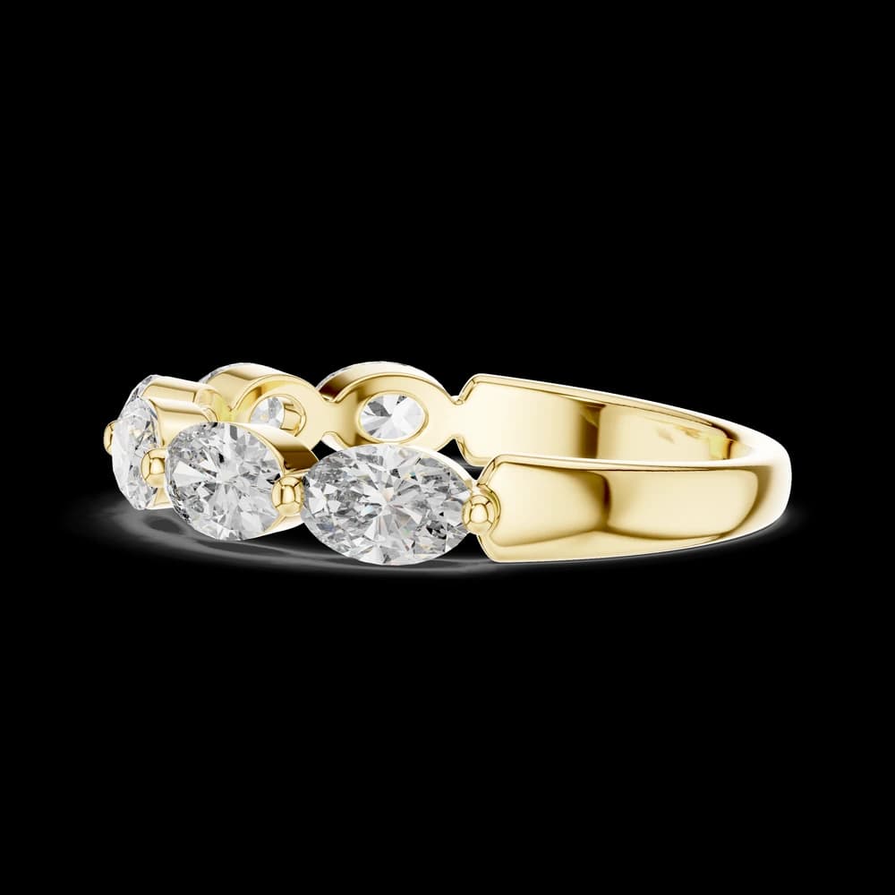 Oval Cut Eternity Band Lab Diamond Gold Ring - Image 5 Oval Cut Eternity Band Lab Diamond Gold Ring, view 5 of 5