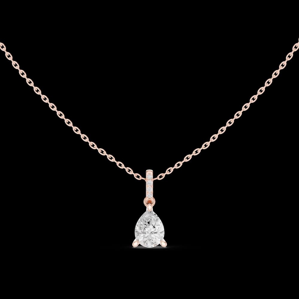 Captivating 1.5 ct Pear & Round Diamond Lab Grown Diamond Pendant - Image 2 Captivating 1.5 ct Pear & Round Diamond Lab Grown Diamond Pendant, view 2 of 5
