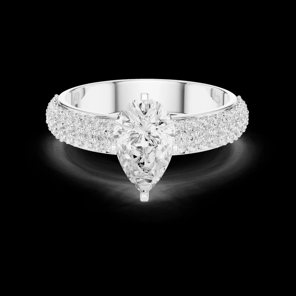Captivating 1 ct Pear Diamond Lab Grown Diamond Ring - Image 2 Captivating 1 ct Pear Diamond Lab Grown Diamond Ring, view 2 of 6