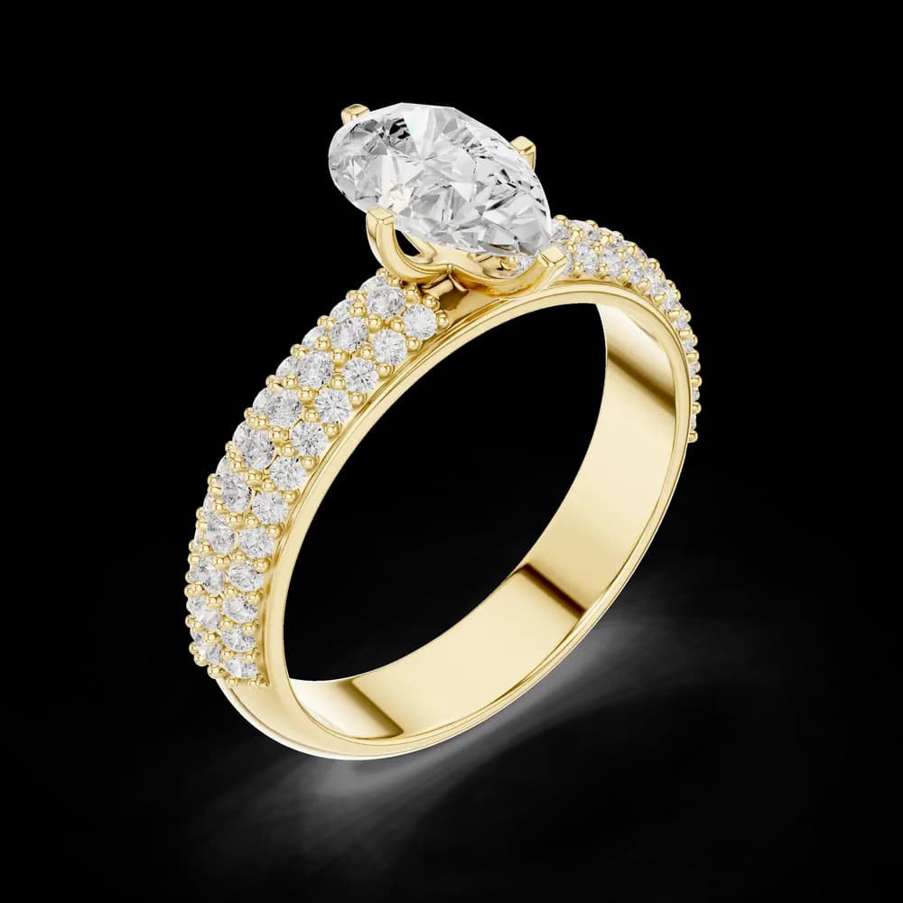 Captivating 1 ct Pear Diamond Lab Grown Diamond Ring - Image 5 Captivating 1 ct Pear Diamond Lab Grown Diamond Ring, view 5 of 6