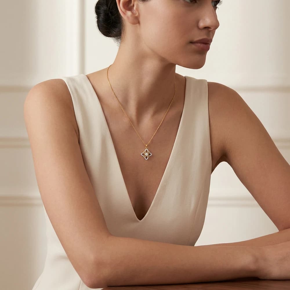 Captivating Open Circle Lab Grown Diamond Pendant - Image 3 Captivating Open Circle Lab Grown Diamond Pendant, view 3 of 5
