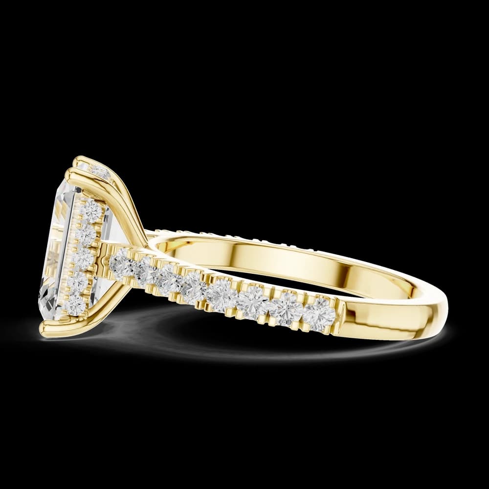 Emerald Cut Pave Lab Grown Diamond Ring - Image 6 Emerald Cut Pave Lab Grown Diamond Ring, view 6 of 6