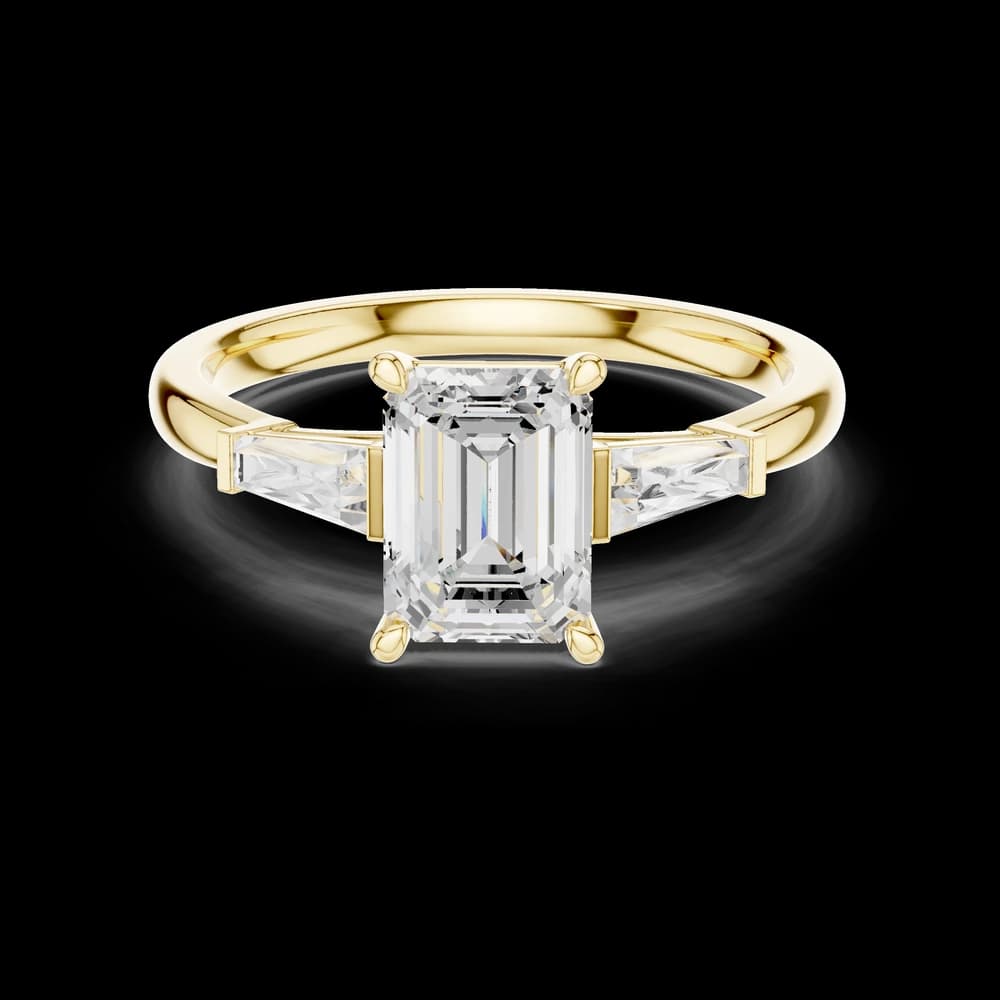Tapered Baguette Emerald Lab Grown Diamond Ring - Image 3 Tapered Baguette Emerald Lab Grown Diamond Ring, view 3 of 6