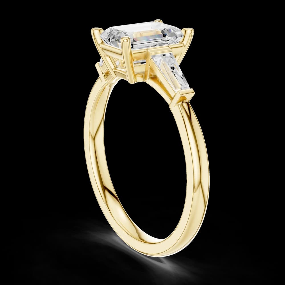 Tapered Baguette Emerald Lab Grown Diamond Ring - Image 4 Tapered Baguette Emerald Lab Grown Diamond Ring, view 4 of 6