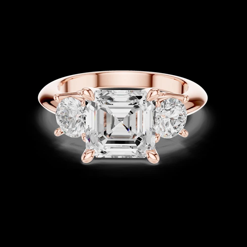 Asscher Cut With Round Side Lab Grown Diamond Ring - Image 1 Asscher Cut With Round Side Lab Grown Diamond Ring, view 1 of 6