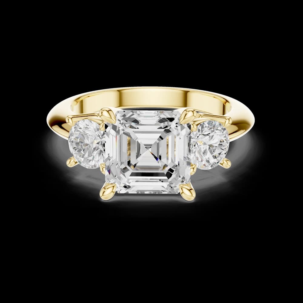 Asscher Cut With Round Side Lab Grown Diamond Ring - Image 3 Asscher Cut With Round Side Lab Grown Diamond Ring, view 3 of 6