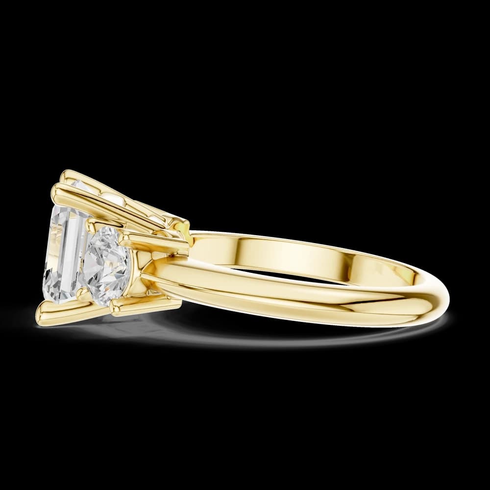 Asscher Cut With Round Side Lab Grown Diamond Ring - Image 6 Asscher Cut With Round Side Lab Grown Diamond Ring, view 6 of 6