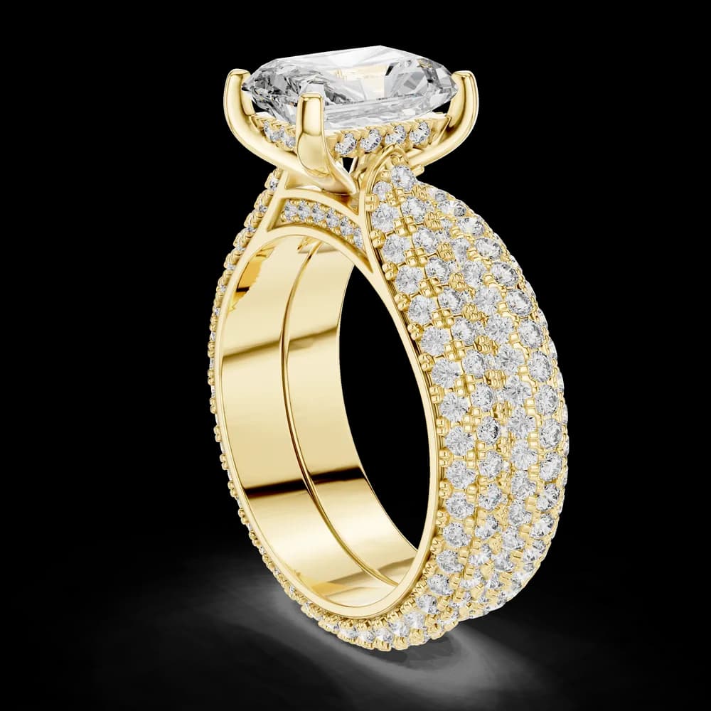 Radiant Cut Pavé Bridal Lab Grown Diamond Ring - Image 4 Radiant Cut Pavé Bridal Lab Grown Diamond Ring, view 4 of 5