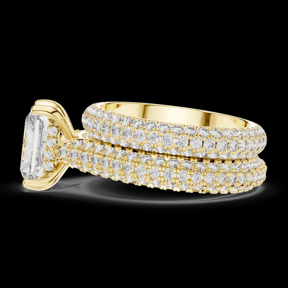 Radiant Cut Pavé Bridal Lab Grown Diamond Ring - Image 5 Radiant Cut Pavé Bridal Lab Grown Diamond Ring, view 5 of 5