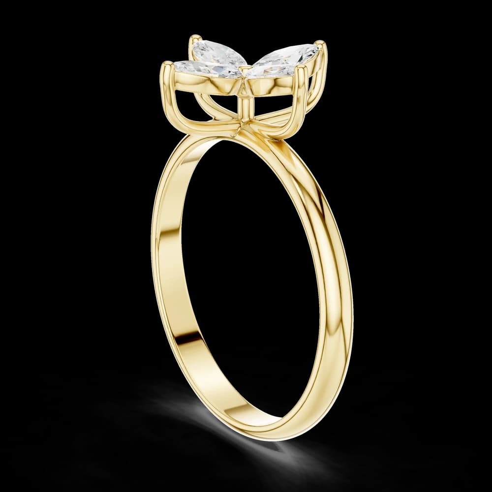 Marquise Four Stone Floral Motif Ring - Image 4 Marquise Four Stone Floral Motif Ring, view 4 of 6