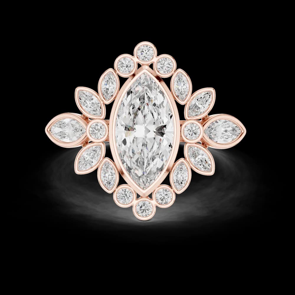 Intricate Marquise Cut Lab Grown Diamond Ring - Image 1 Intricate Marquise Cut Lab Grown Diamond Ring, view 1 of 6