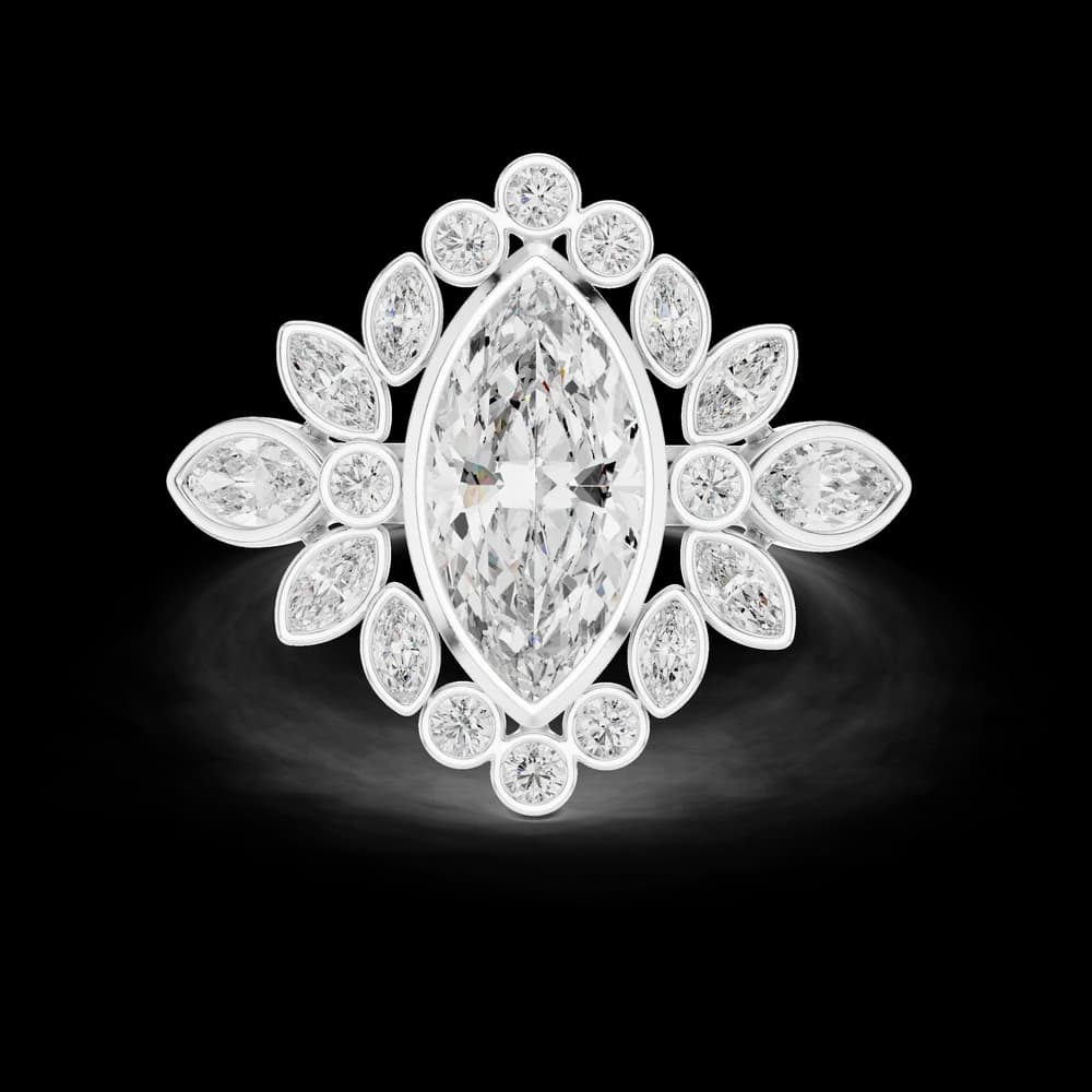 Intricate Marquise Cut Lab Grown Diamond Ring - Image 2 Intricate Marquise Cut Lab Grown Diamond Ring, view 2 of 6