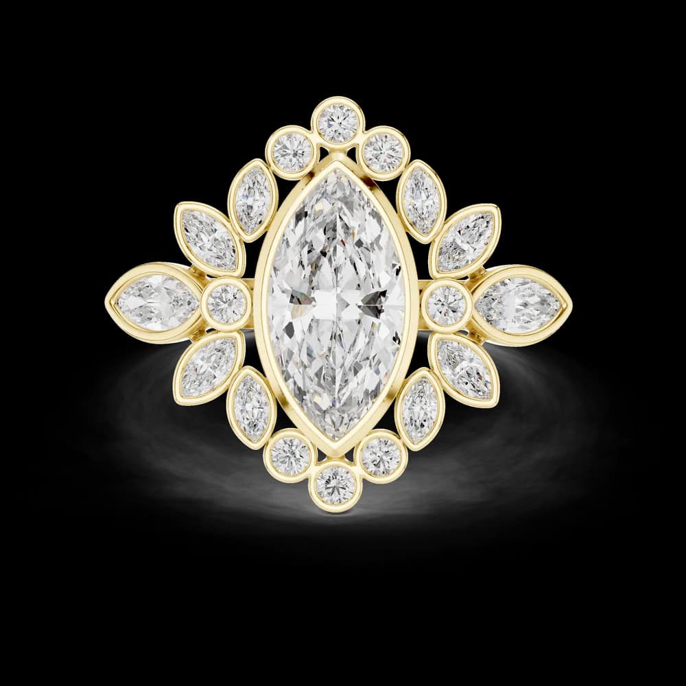 Intricate Marquise Cut Lab Grown Diamond Ring - Image 3 Intricate Marquise Cut Lab Grown Diamond Ring, view 3 of 6